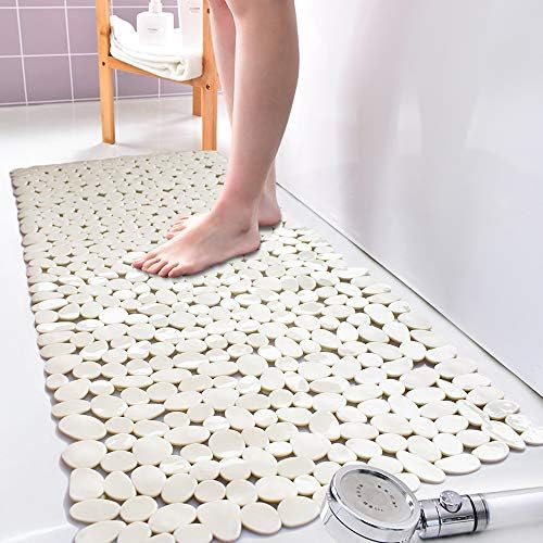 Pebble Shower Mat for Bathtub Non Slip Mat 35"X16" with Suction Cups,Beige - Image 7