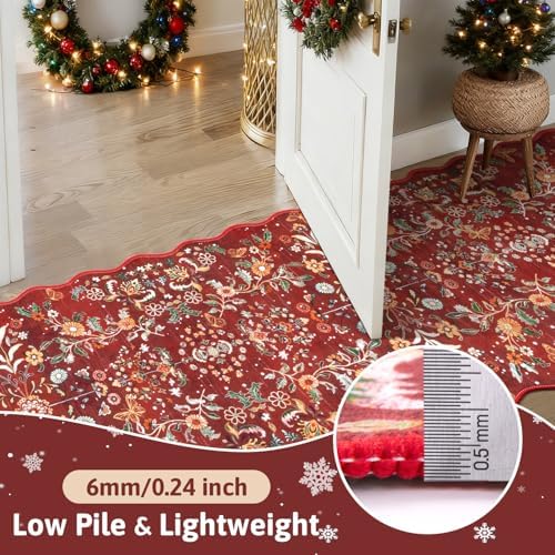 Yamaziot 2x8 Christmas Runner Rug Washable Christmas Holiday Carpet Runner - Image 3