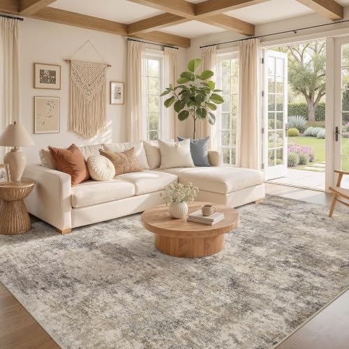 Nakagishi Boho 6x9 Area Rug Living Room Rugs Machine Washable Brown Grey - Image 2