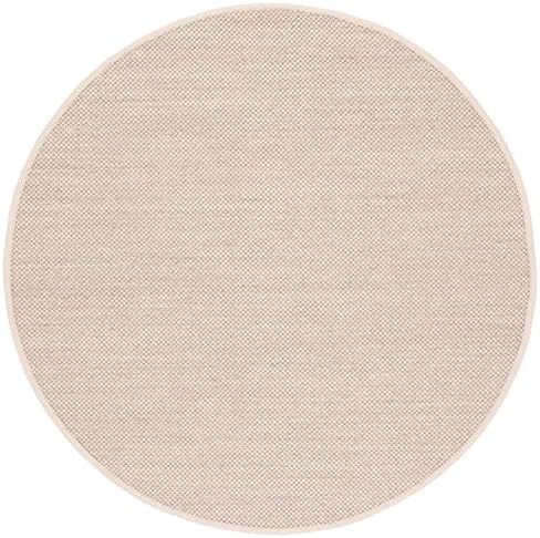 SAFAVIEH Natural Fiber Round Rug 4' Sisal Textured, Marble & Beige NF143C - Image 3