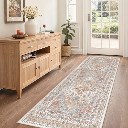 zesthome 2x6 Runner Rug Non Slip,Washable Hallway Runner Rug,Orange - Image 3