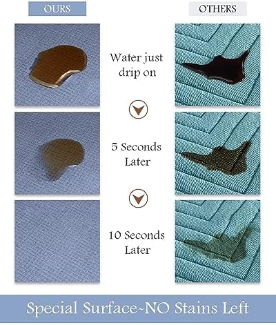 MontVoo-Bath Mat Runner Long Bathroom Mat Rug Non Slip Super Absorbent Stain Resistant Quick Dry Thin Bathroom Rug Fit Under Door-Bath Mats for Bathroom Floor Bathtub Vanity-Bathmat 17"x70" Blue - Image 3
