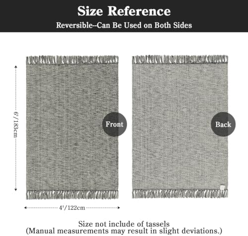 Collive 4' x 6' Bedroom Area Rug, Modern Farmhouse Indoor Outdoor Rugs - Image 2