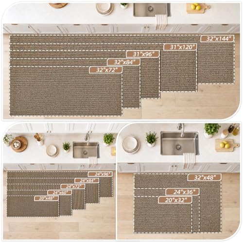 BEQHAUSE Kitchen Runner Rugs 24"x84", Kitchen Mats for Floor, Taupe - Image 2
