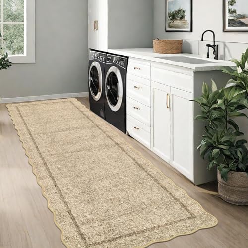 GarveeHome Scalloped Washable 2x8 Runner Modern Non Slip Kitchen Rugs - Image 4