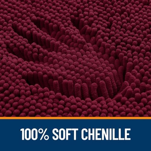 OLANLY Bathroom Rugs Sets 3 Piece, 36"x24"+24"x16"+24"x20", Burgundy - Image 2