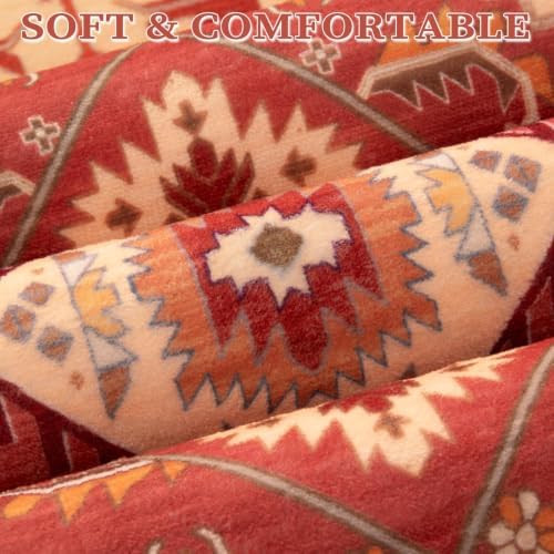SERISSA 3x5 Washable Non Slip Boho Area Rug for Bedroom，Red - Image 6