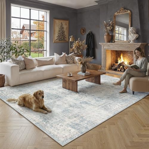 9x12 Blue Vintage Area Rug - Image 2