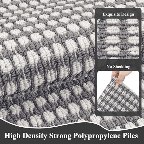 Ileading Laundry Room Runner Rug 2'x6' Non Slip Farmhouse Kitchen Floor Mats with Rubber Backing Machine Washable Grey Indoor Decor Carpet for Doormat Hallway Entryway Petmat Garage Balcony - Image 4