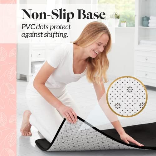 Memory Foam Bath Mat Non Slip Absorbent Super Cozy Velvet Bathroom Rug Carpet (72 inches X 24 inches, Black) - Image 6