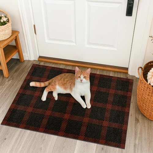 Easy Jute 2x3 Entryway Rug, Buffalo Plaid Washable Non Slip by JTJ