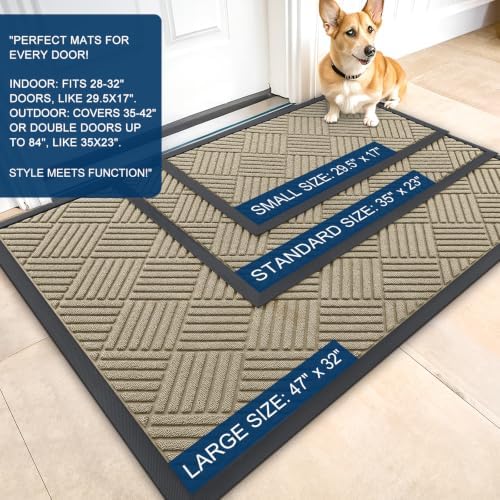 OLANLY Front Door Mat Outside Entrance, Waterproof Heavy-Duty Doormat - Image 3