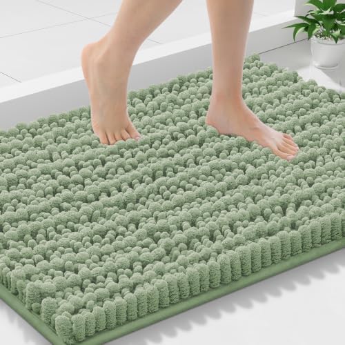 Smiry Bathroom Rugs 30X18, Extra Soft Rubber Backing Chenille Bath Mats by Smiry
