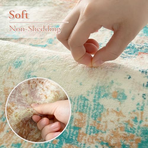 Lahome Abstract 6x9 Area Rugs for Living Room, Machine Washable Ultra Thin Bedroom Rug Stain Resistant, Low-Pile Soft Indoor Modern Colorful Large Throw Carpet for Office Dining Room - Image 4