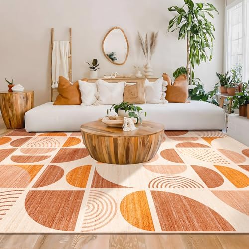MUJOO 9x12 Area Rugs,Washable Rug Non Slip Modern Abstract Boho Large - Image 2
