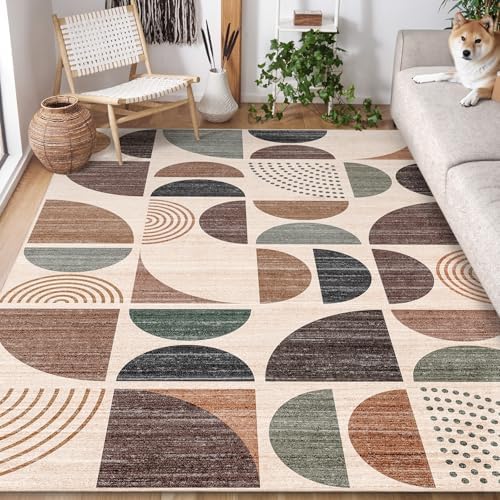 MUJOO 5x7 Area Rugs Washable,Boho Rugs Non Slip Modern Abstract Large - Image 3