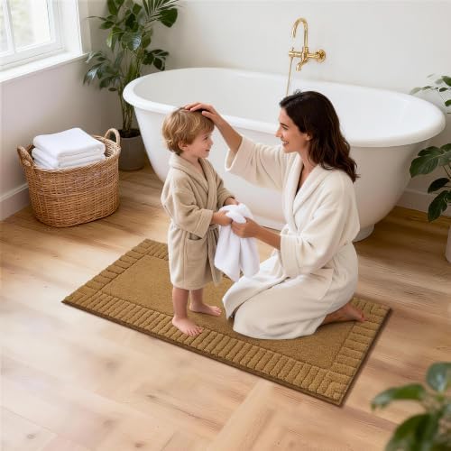 Pauwer Bathroom Rugs Set 5 Piece, Microfiber Bath Mat Set, Mustard - Image 7