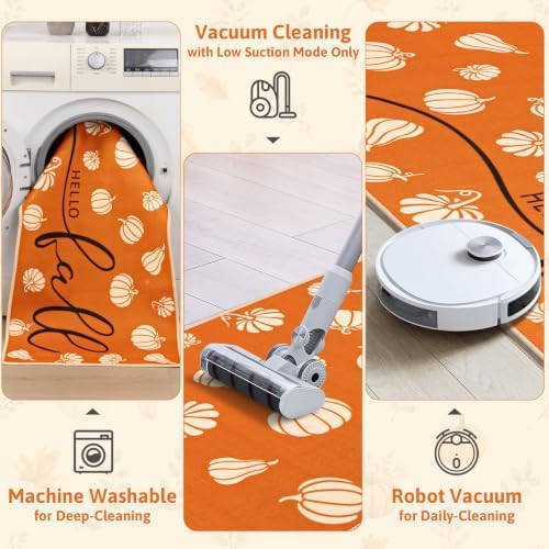 Yamaziot Fall Pumpkin Kitchen Rug Set of 3 Orange Autumn Home Decor - Image 5