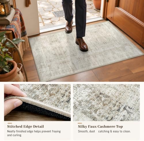 Area Rugs for Living Room Bedroom 10x12 Washable Non-Slip, Beige - Image 4