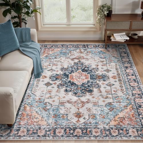 Tangsoo 3x5 Washable Area Rugs for Entryway, Vintage Non Slip Accent Rug by Tangsoo