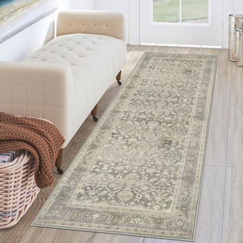 KUTA Vintage Washable Runner Rug 2x6 Beige Runners for Hallways by KUTA