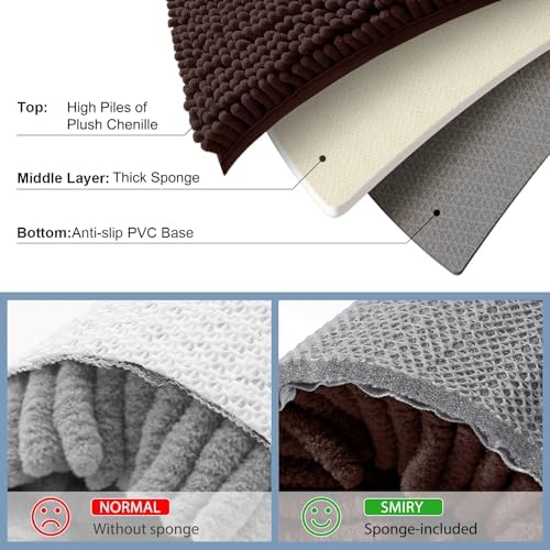 Smiry Bathroom Rugs 32X20, Luxury Chenille Extra Soft Absorbent Bath Mat - Image 5