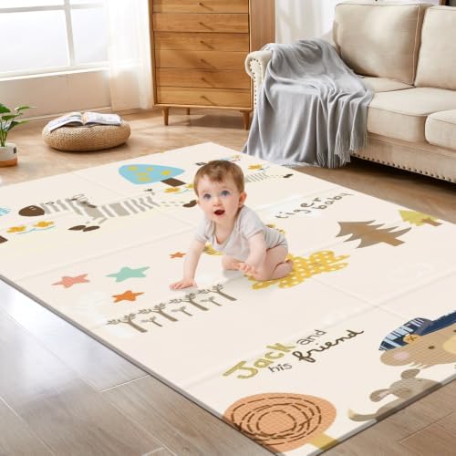 XVISHX Baby Play Mat, 71 x 59 Inch Play Mat Perfect for Use Baby Playpen, Foldable Baby Foam Playmat for Floor, Portable Waterproof Activity PlayMats for Babies, Infants and Toddlers by XVISHX