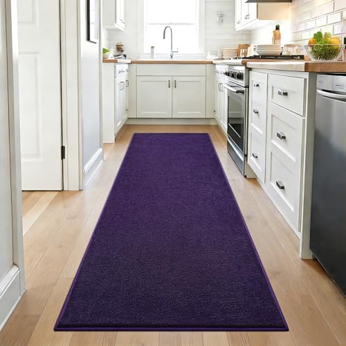 ISEAU 2x8 Soft Runner Rug for Hallway, Washable and Non-Slip, Purple by ISEAU