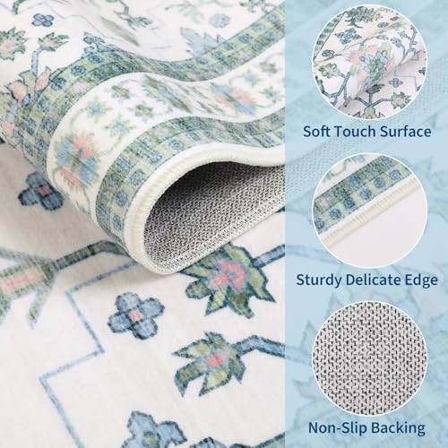 GarveeHome Small Sage Green Entryway Rug 2x3 Washable Non Slip Vintage Rug - Image 4