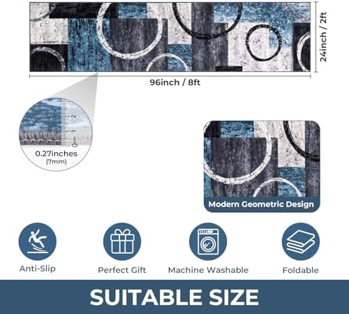 Yamaziot 2x8 Washable Modern Abstract Runner Rug Non-Slip for Hallways - Image 4