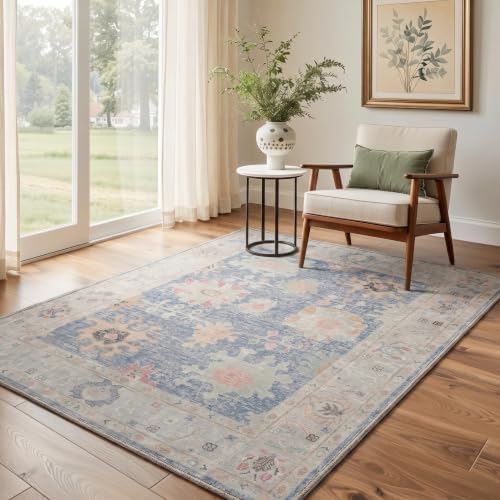 Bavni 2X5 Washable Hallway Runner Rug, Boho Vintage Floral Non Slip - Image 5