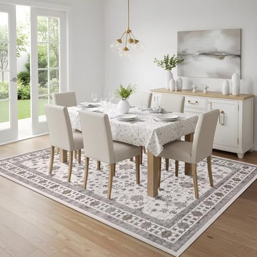 GarveeHome 6x9 Washable Rug Living Room Vintage Bedroom Beige Brown Rug - Image 2