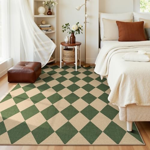 Lessymo Checkered Easy Jute 5x7 Rugs, Washable Patio Rug for Living Room - Image 6