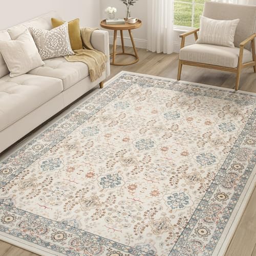 cotiled 5x8 Area Rug for Living Room, Washable, Traditional, Multi Color by COTILED