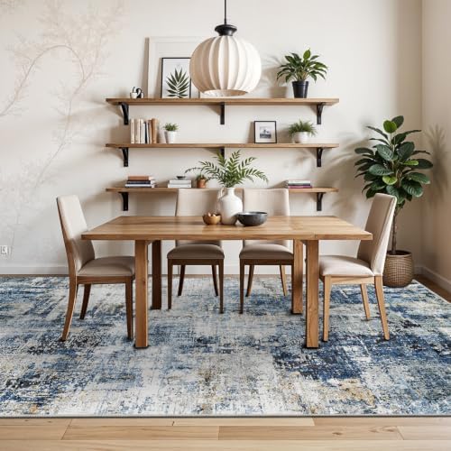 6x12 Rugs for Wide Hallway Thin Washable Area Rug Midnight Sky - Image 3
