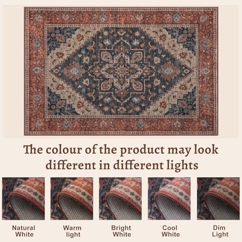 Tangsoo Vintage 2x3 Washable Rugs for Entryway, Non Slip Small Area Rug - Image 2