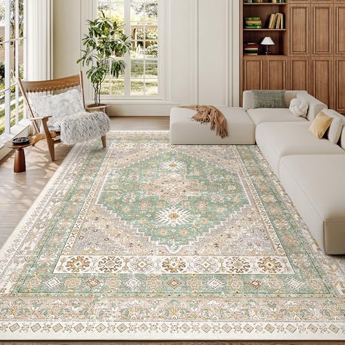 zesthome 6x9 Area Rugs for Living Room,Large Washable Rug,Green by Zesthome