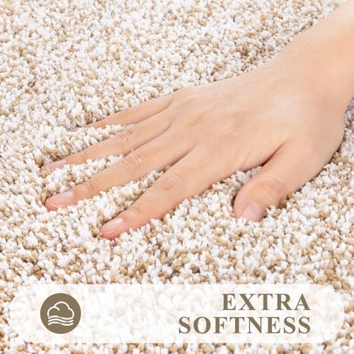 Pauwer Bathroom Rugs Sets 2 Piece, Non Slip Washable Bath Mat, Khaki - Image 3