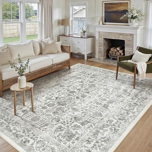 PureCozy Black Area Rug 8x10 Vintage Floral - Image 2