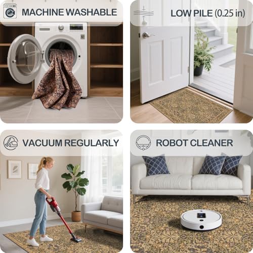 2'6" x 8' Runners Rug for Hallway Washable Soft Carpet (Goldenrod) - Image 5