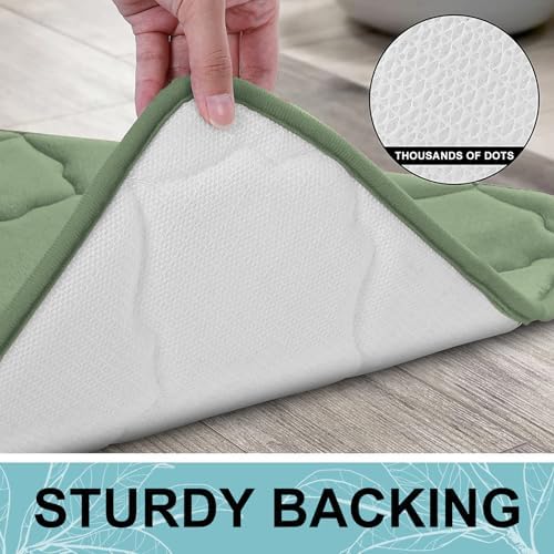 OLANLY Memory Foam Bath Mat Rug 30x20, Ultra Soft Bathroom Rugs, Sage Green - Image 4