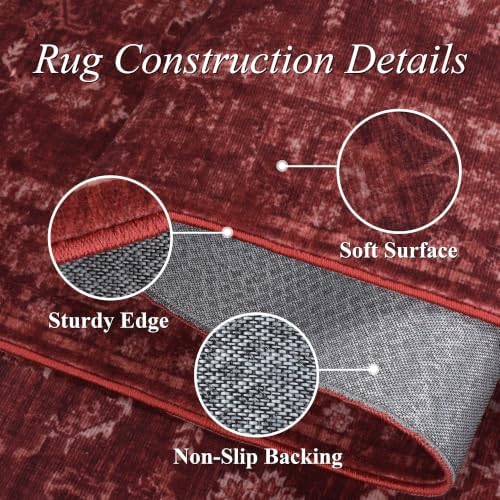Washable 2x3 Christmas Office Area Rug Non-Slip Xmas Red Throw Carpet - Image 7
