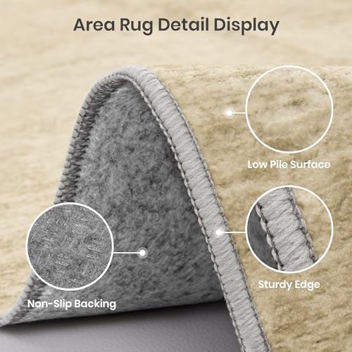 Valenrug 8x10 Area Rugs for Living Room, Large Washable Rug Non Slip, Tan - Image 5