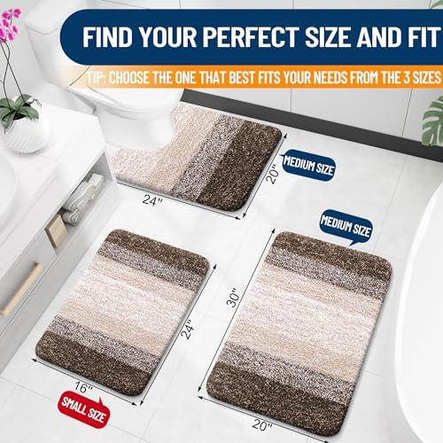 OLANLY Bathroom Runner Rug 47x17, Extra Soft Absorbent Microfiber Bath Rugs - Image 2