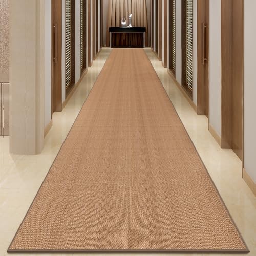 20ft Natural Jute Hallway Runner Rug Non Slip Washable, Rubber Backed Long Khaki Indoor Entryway Runner, Absorbent Kitchen Carpet Sink Rug - Image 2