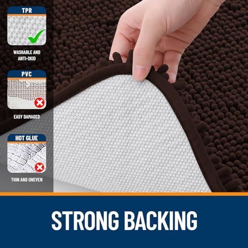 OLANLY Bathroom Runner Rugs 45x27, Extra Soft Absorbent Chenille Bath Rugs - Image 6