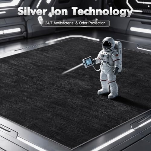 LIANLAM Silver Infused Self-Cleaning Area Rug for Living Room (8x10,Black) - Image 3