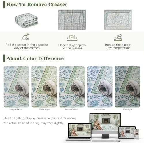DCX Green and Blue 2x10 Runner Rug, Machine Washable - Image 6