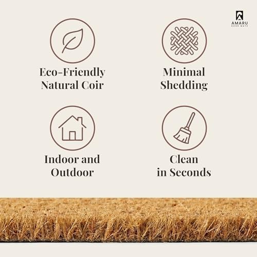 Coir Welcome Mat, Non-Slip, Hello Classic 2, 17 x 29 in - Image 6