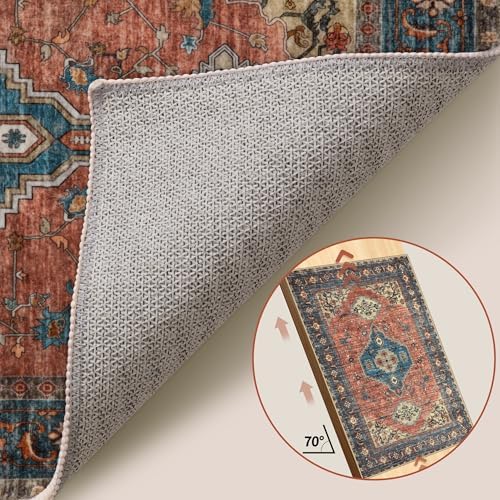 Tangsoo 2.6x8 Washable Runner Rug for Hallway, Non Slip Vintage Runner Rug - Image 4